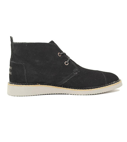 Toms for Men: Mateo Chukka Black Embossed Suede Boots