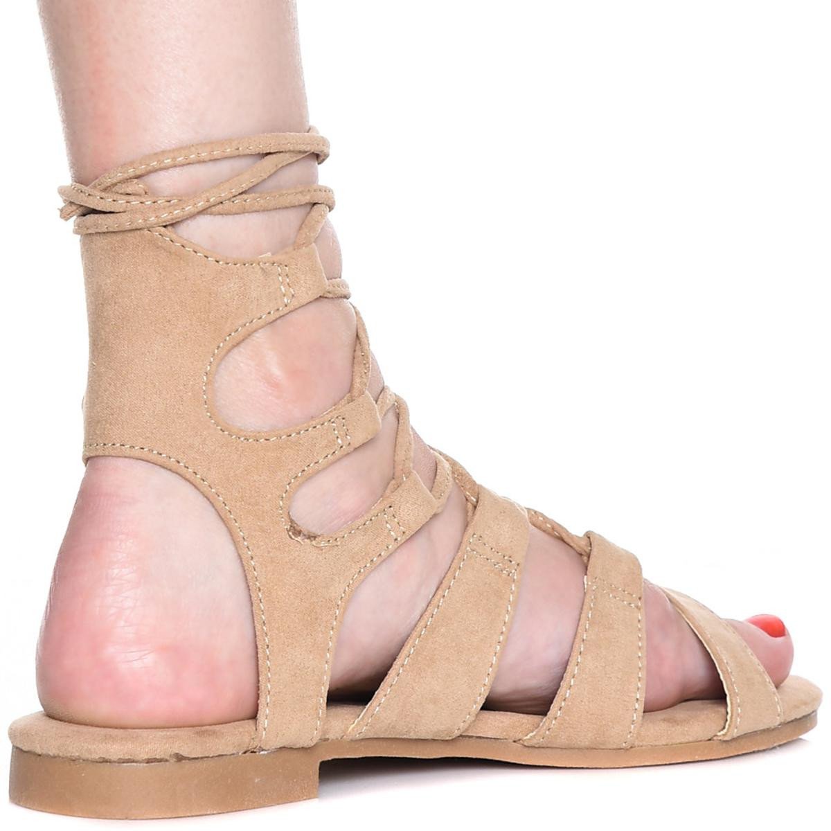Emily-25 Lace-Up Sandal Khaki