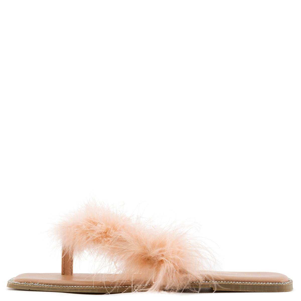 Bebe-2 Fur Thong Sandals