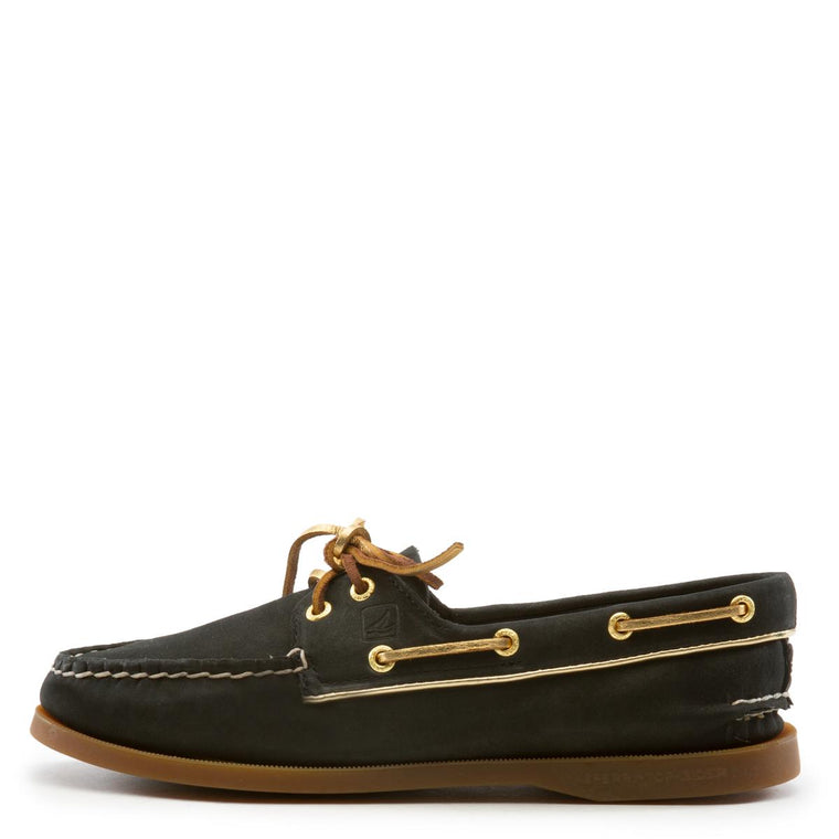 Sperry Topsider for Women: A/O Black Gold Piping Boat Shoe
