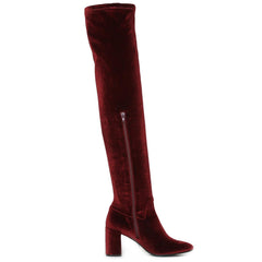 Cienega Burgundy Heeled Thigh-High Boots