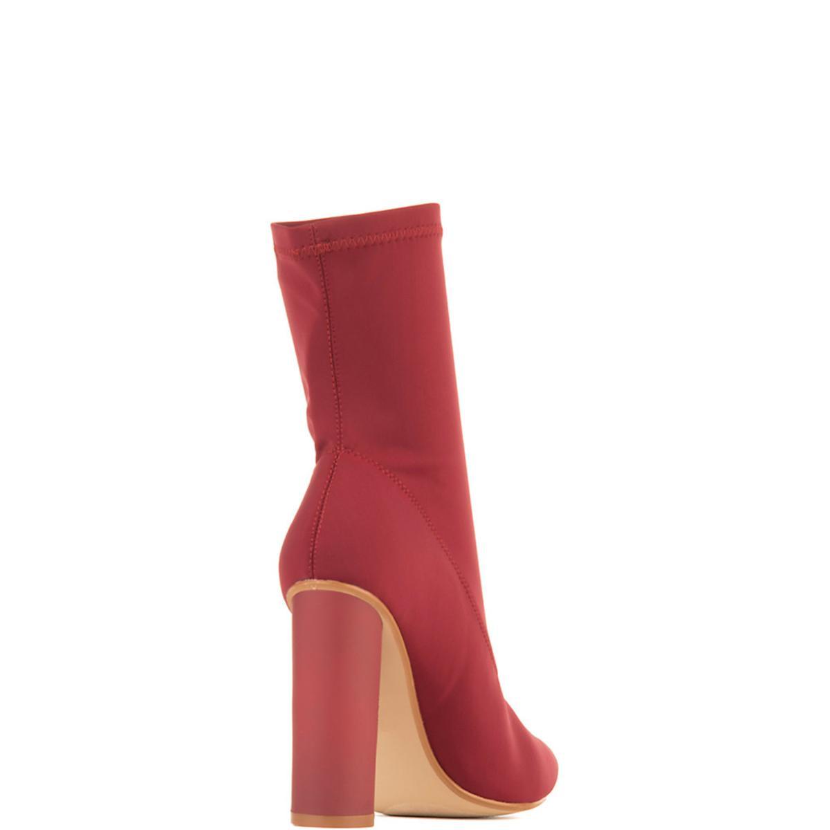 Paw-1 mid calf High Heel Boot Burgundy
