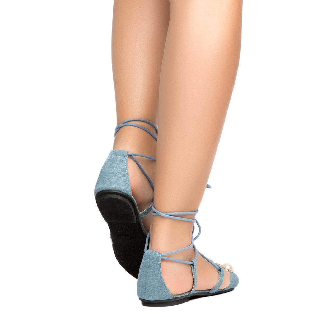 Cape Robbin Leela-5 Denim Sandal Blue