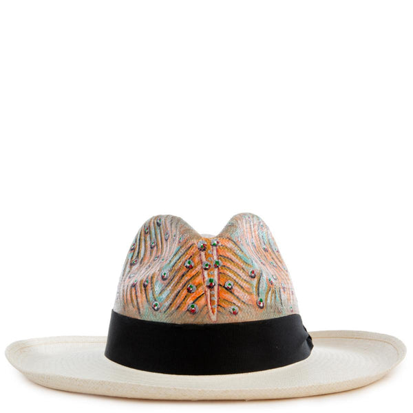 Animal Print Real Panama Hat Size M