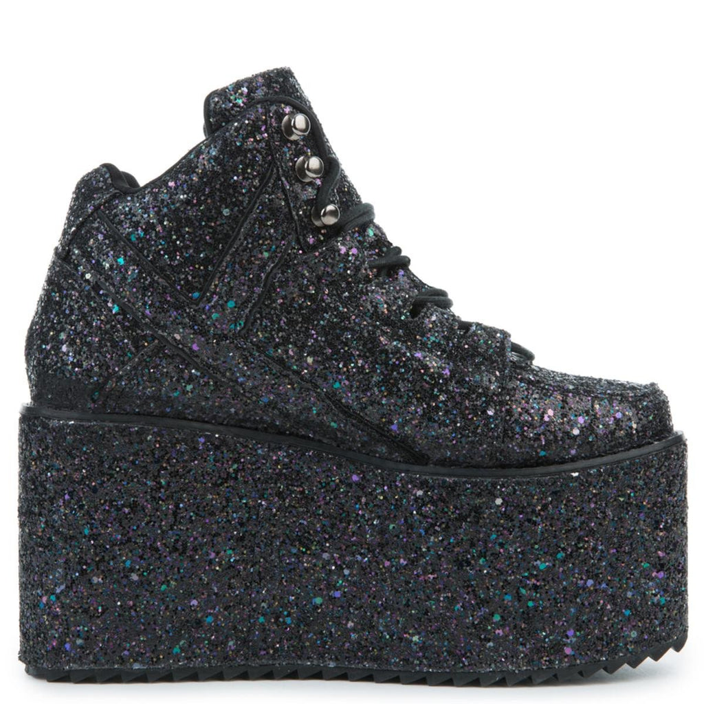 Women's Glitter Sequins Decor Platform Sneakers Casual Black - Temu