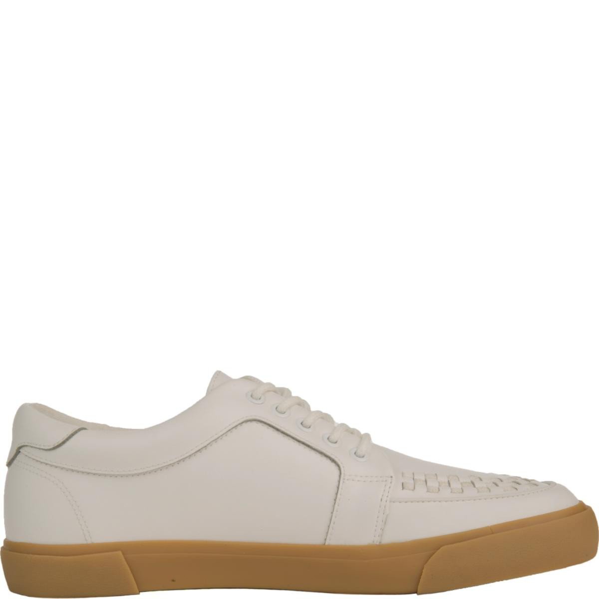 T.U.K for Men: White Leather No-Ring VLK Sneakers