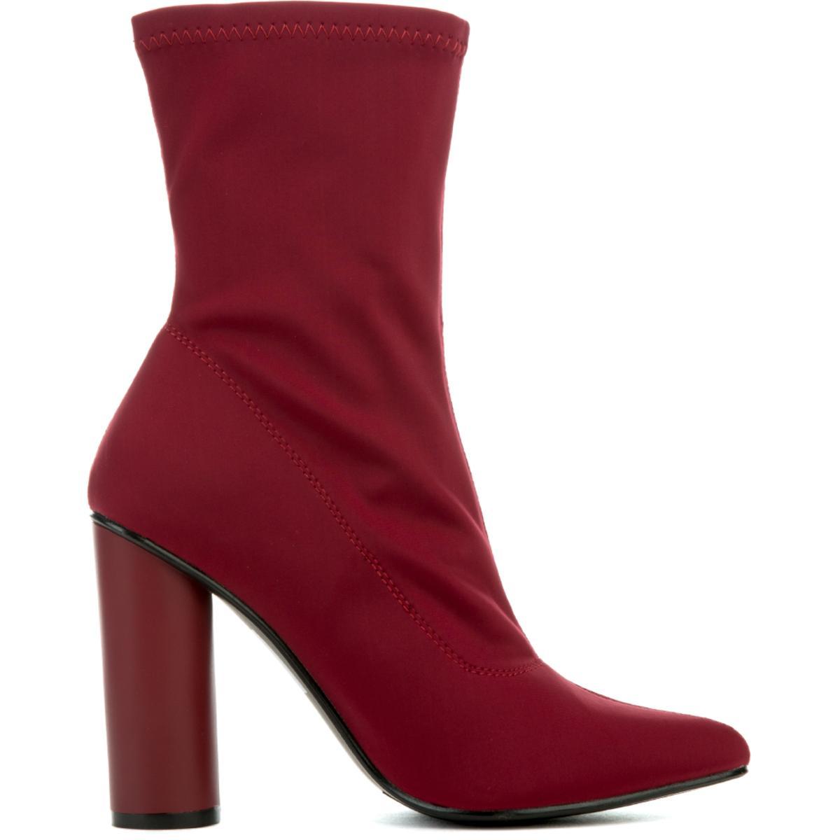 Paw-1 mid calf High Heel Boot Burgundy