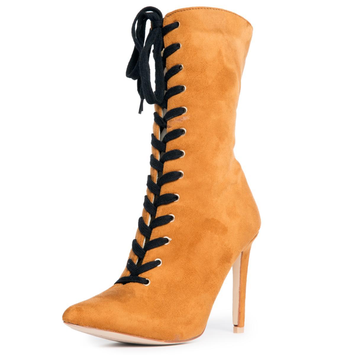 Cape Robbin Gigi-11 Camel Heeled Bootie Camel