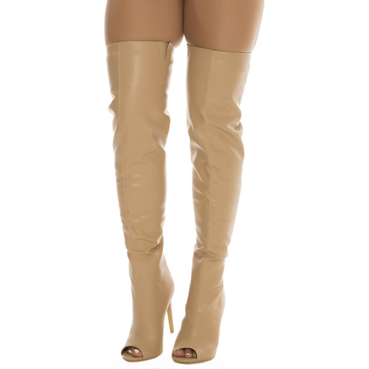 Libby-1 Thigh-High Boot Nude