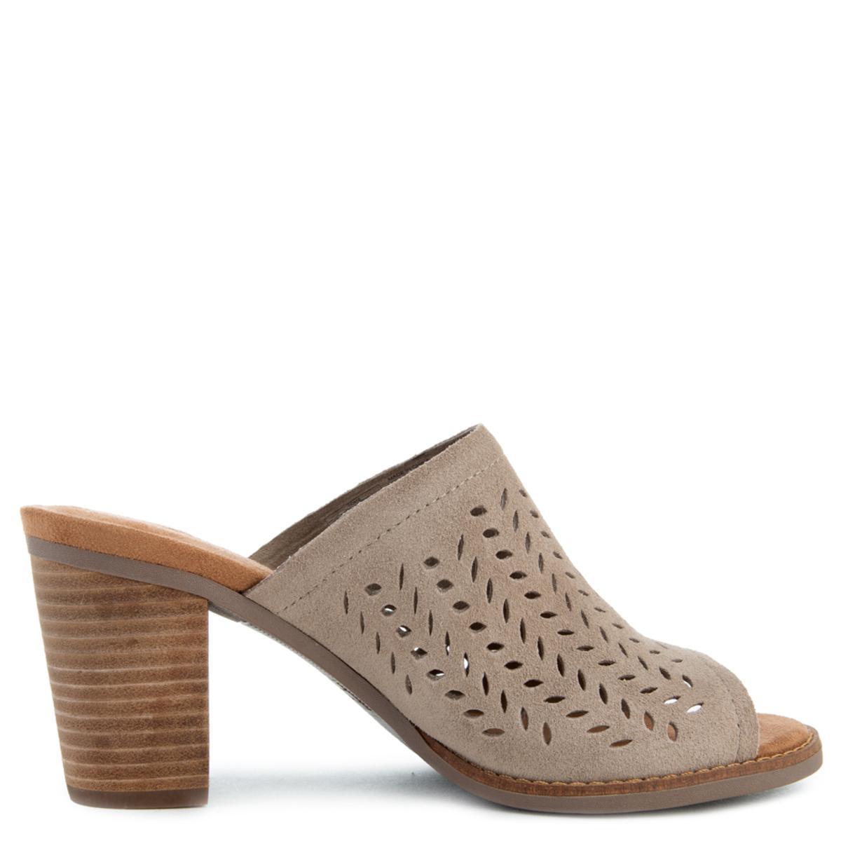 Majorca Mule Heels in Desert Taupe Suede