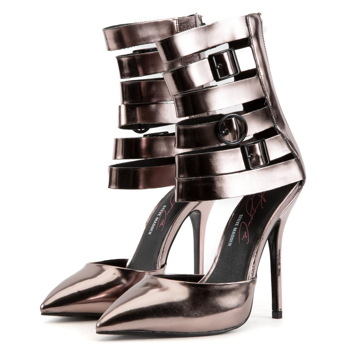 Steve Madden Keyshia Cole: Damas Pewter Gladiator High Heels