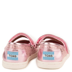Tiny Toms: Pink Metallic Foil Mary Jane Flats
