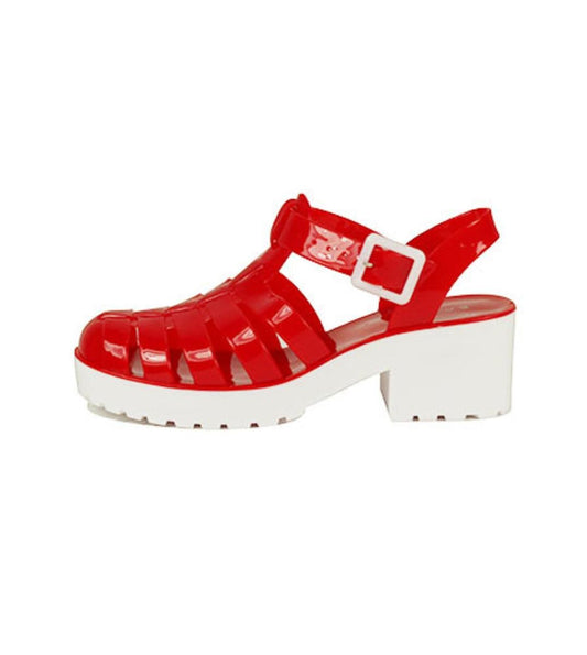Women's Strawberry-01 Low Heel Jelly Sandal