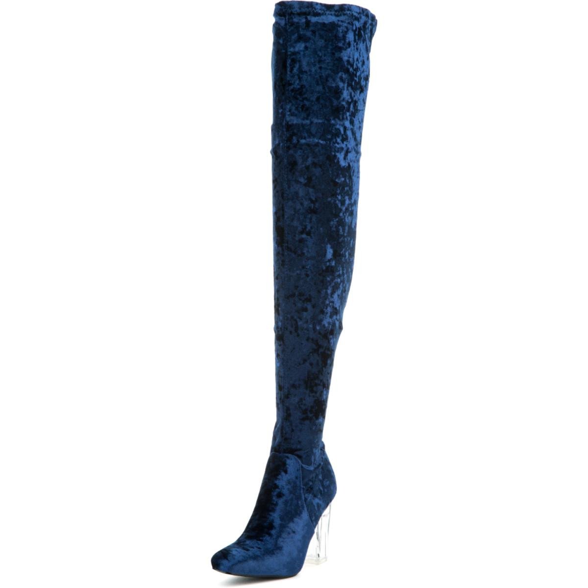 Cape Robbin Fay-15 Blue High Heel Boot Royal Blue
