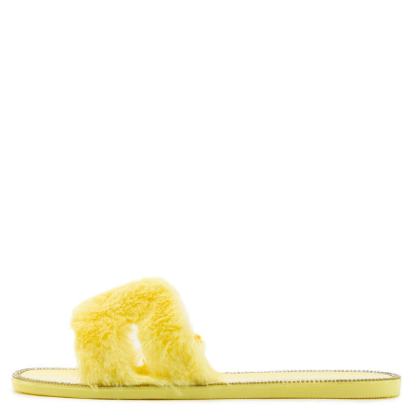 Jacelyn-19 Flat Fur Sandals