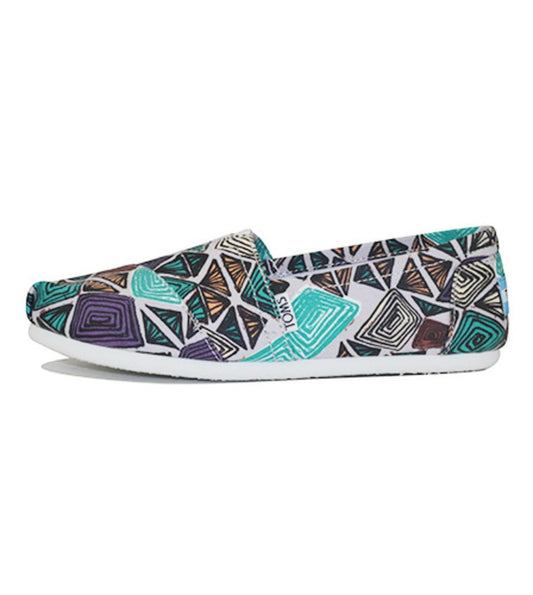 Toms Classic White Multi Canvas Printed Abstract White
