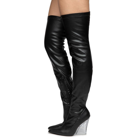 Emilie-4 Wedge Thigh High Boots