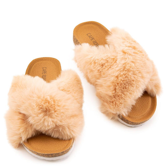 Chillon Flat Fur Sandals