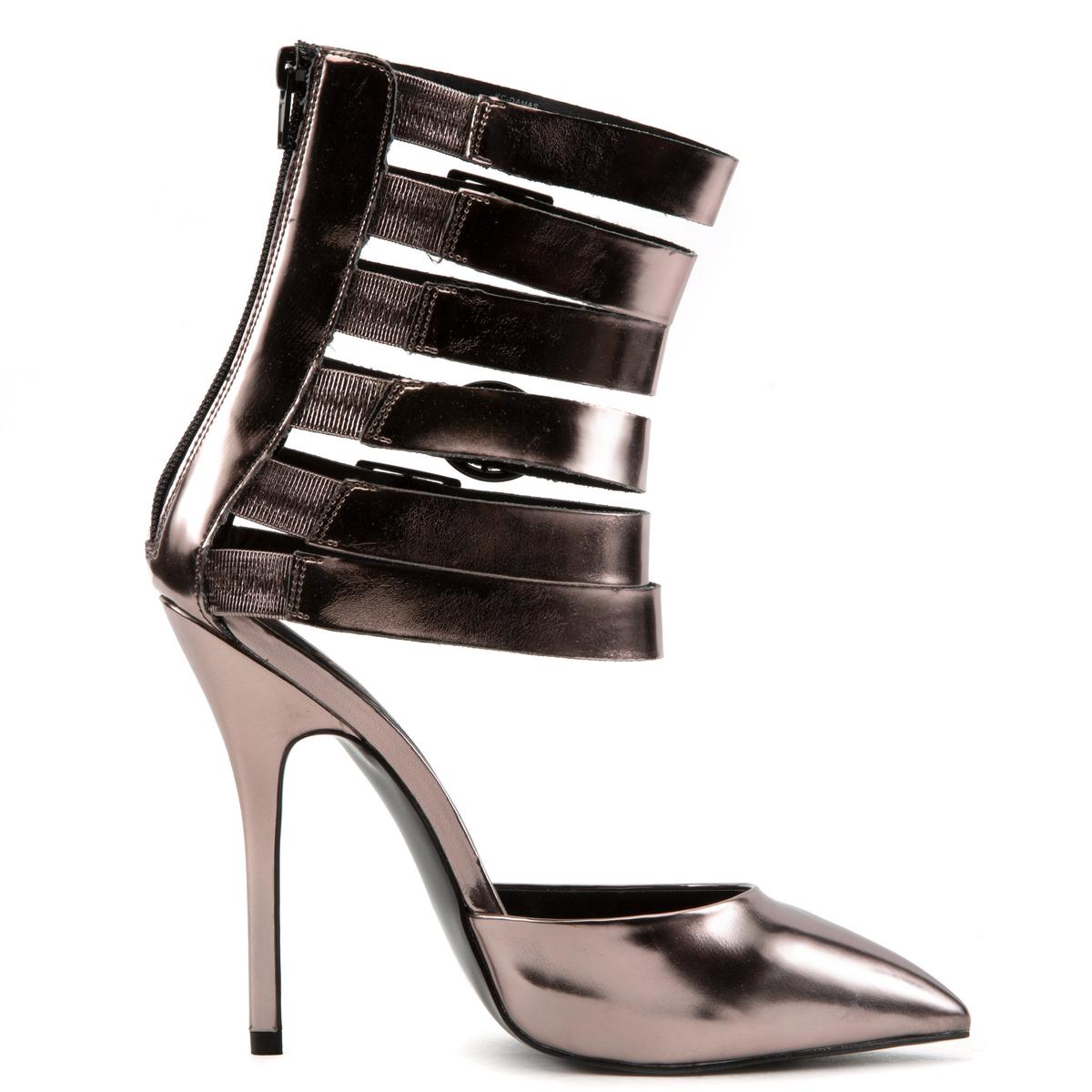 Steve Madden Keyshia Cole: Damas Pewter Gladiator High Heels