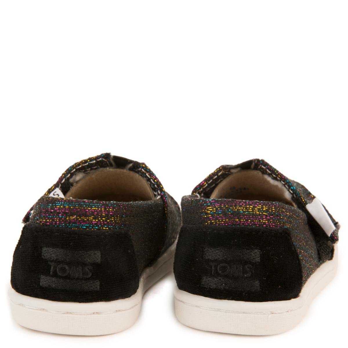 Tiny Toms: Classics Black Metallic Velvet Flats
