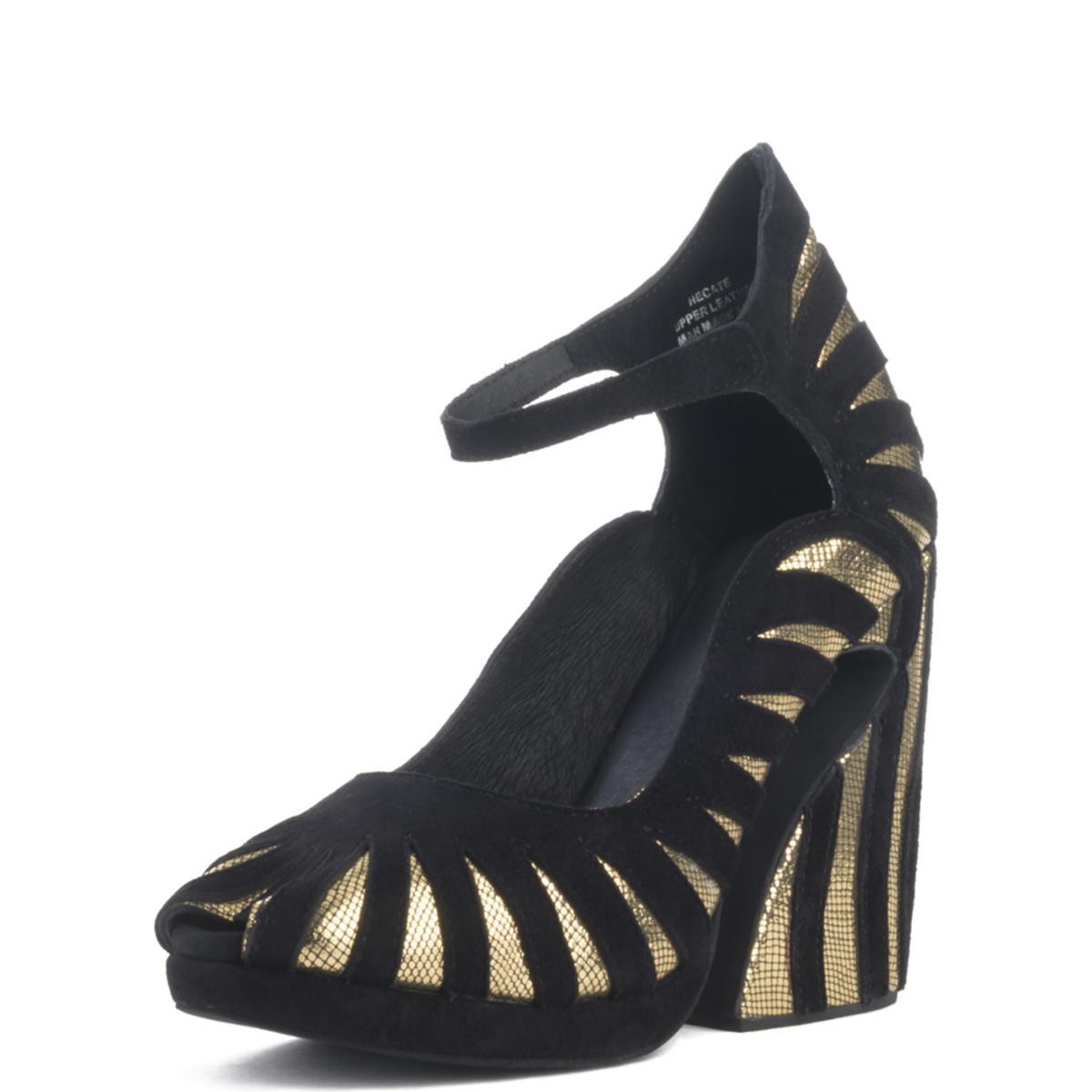 Jeffrey Campbell Hecate Gold Platform Wedges Gold