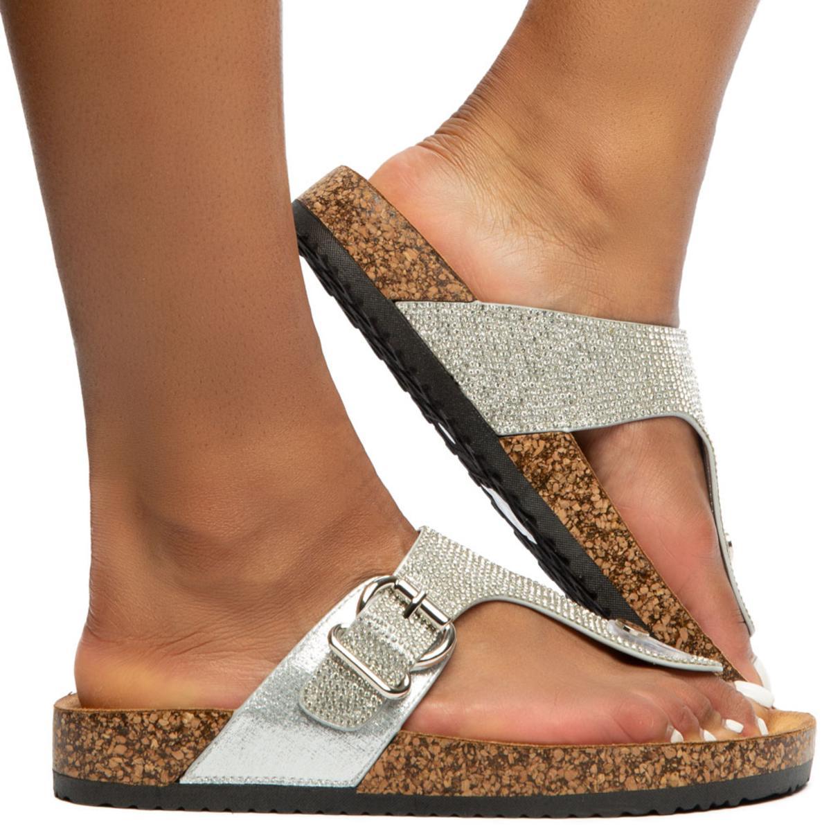 Berk-04 Rhinestone Sandals