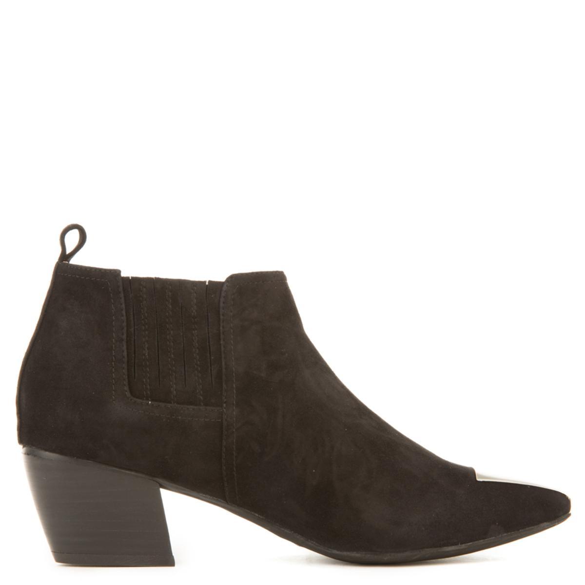 Jeffrey Campbell Jude Black Suede Heeled Booties BLACK