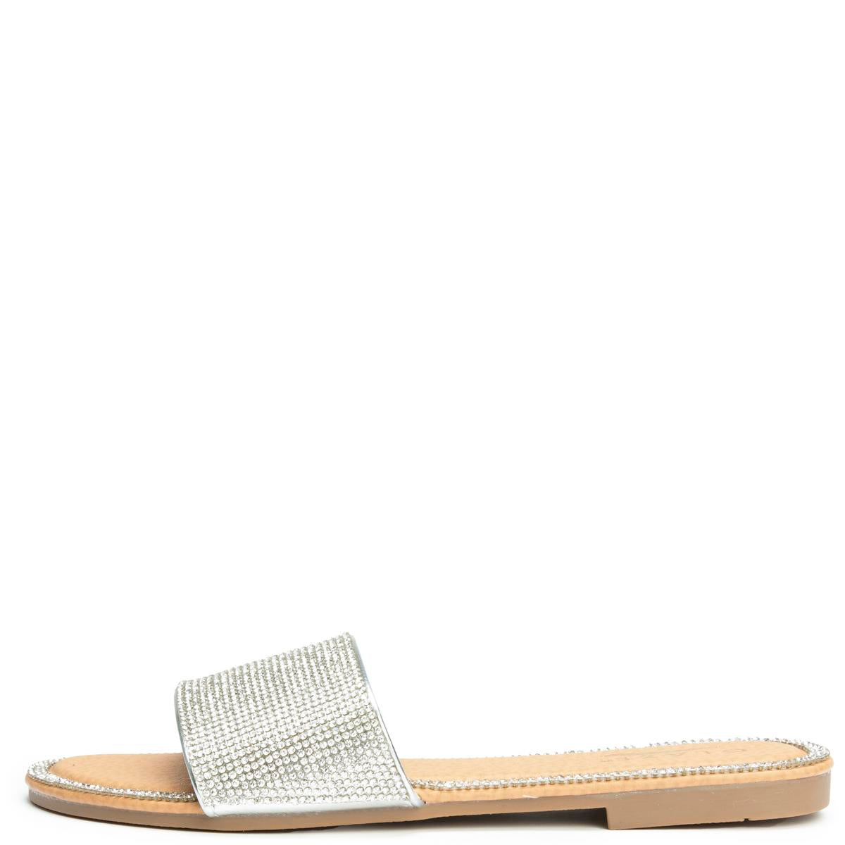 Honey-62 Rhinestone Flat Sandal