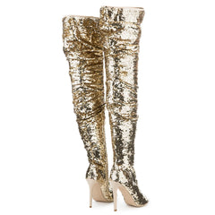 Cape Robbin Julia-1 Gold High Heel Boots Gold