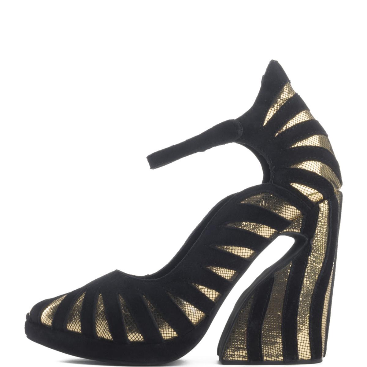 Jeffrey Campbell Hecate Gold Platform Wedges Gold