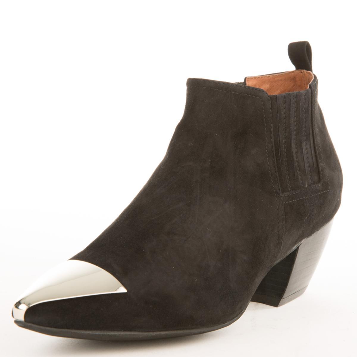 Jeffrey Campbell Jude Black Suede Heeled Booties BLACK