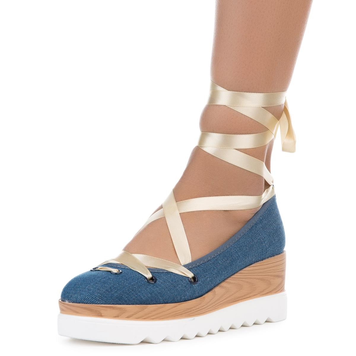 Cape Robbin Fara-5 Wedge Denim