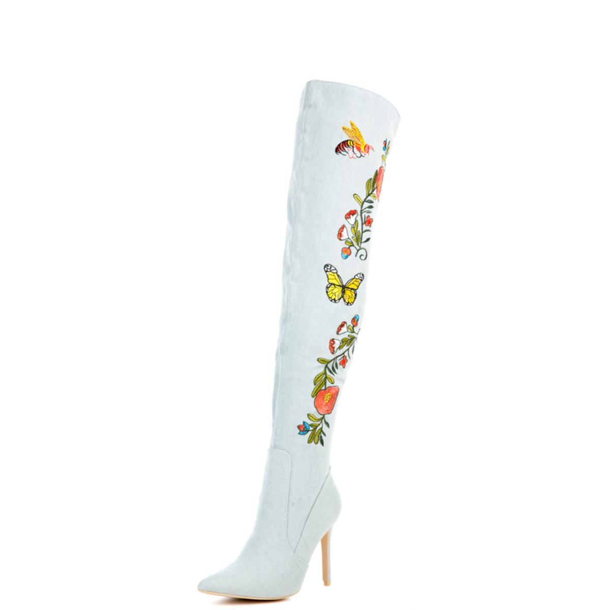 Cape Robbin Mini-110 Light Blue Heeled Boots Blue